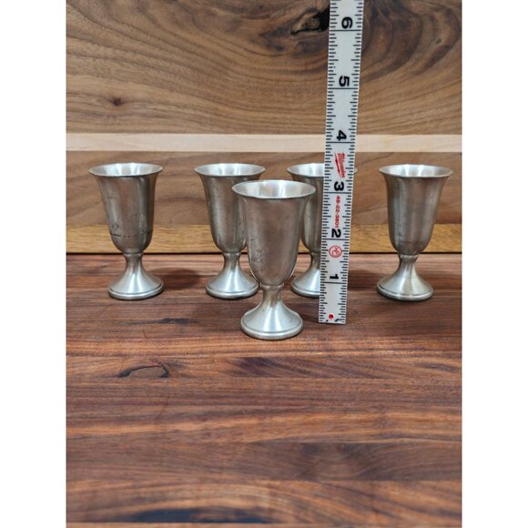 Lot of 5 International Small Pewter Goblets - Picture 5 of 7
